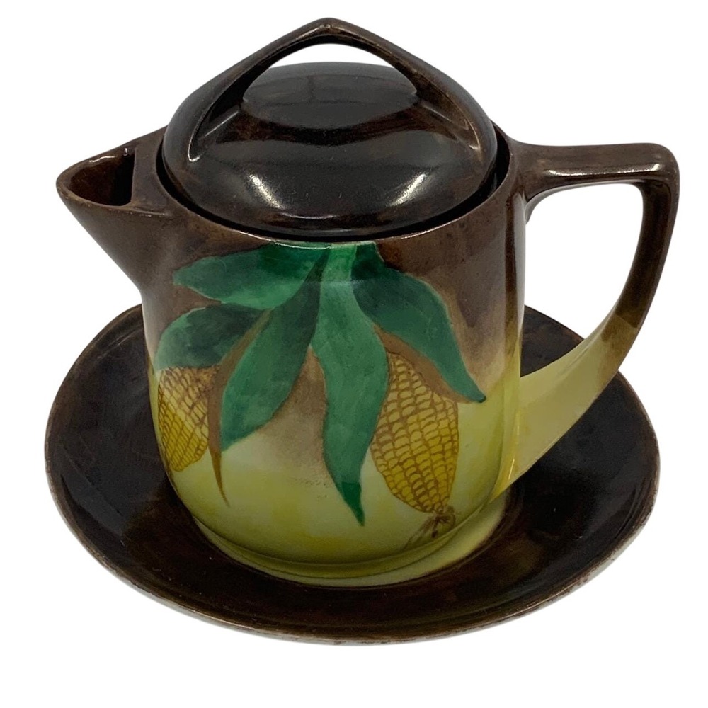 Vintage Rosenthal Donatello Corn on the Cob Porcelain Brown Yellow 4.75in Pot